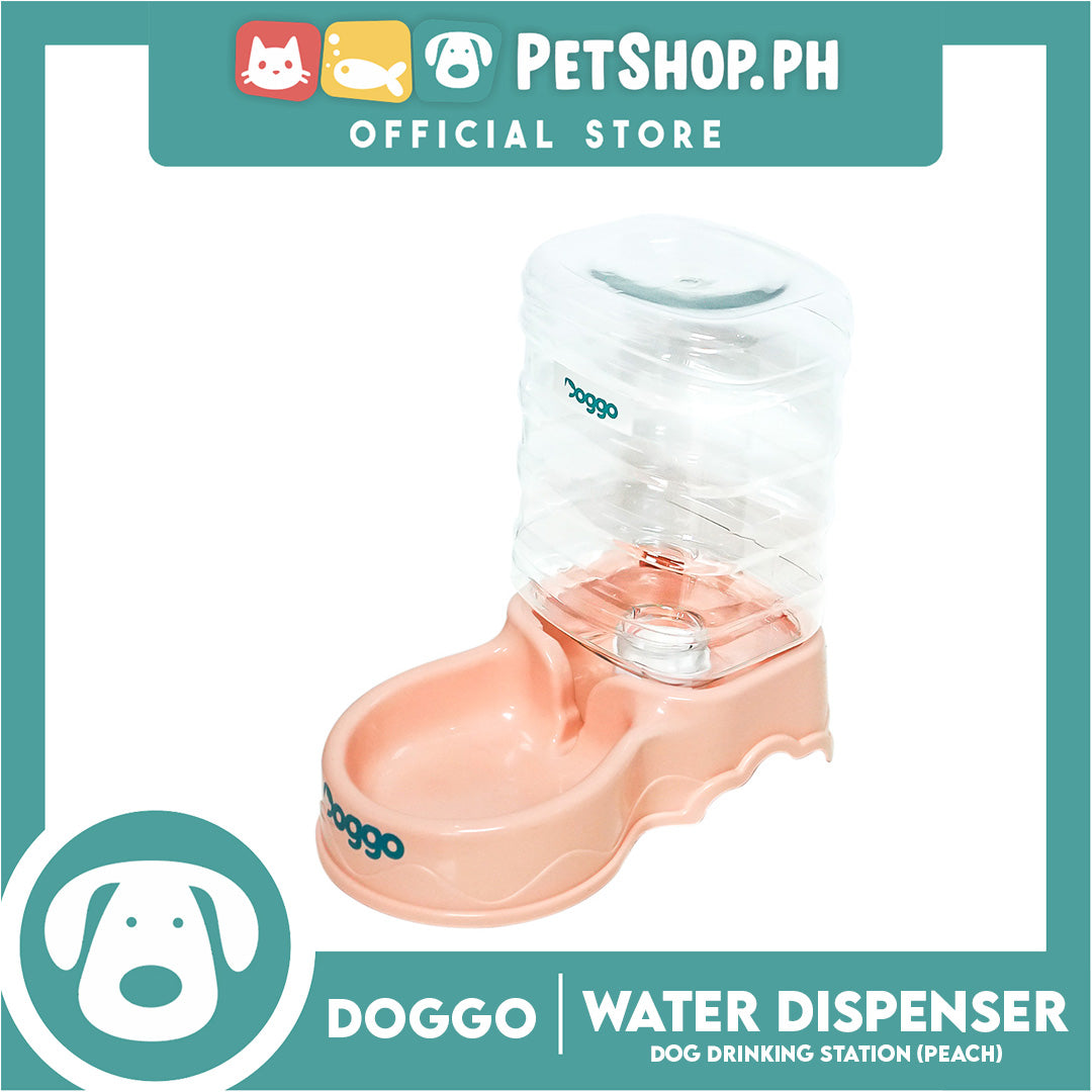 Doggo Automatic Water Dispenser Dog Drinking Station (Peach) 3.8L