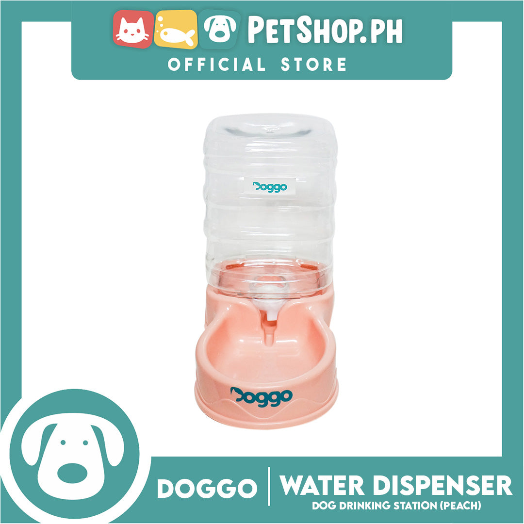 Doggo Automatic Water Dispenser Dog Drinking Station (Peach) 3.8L