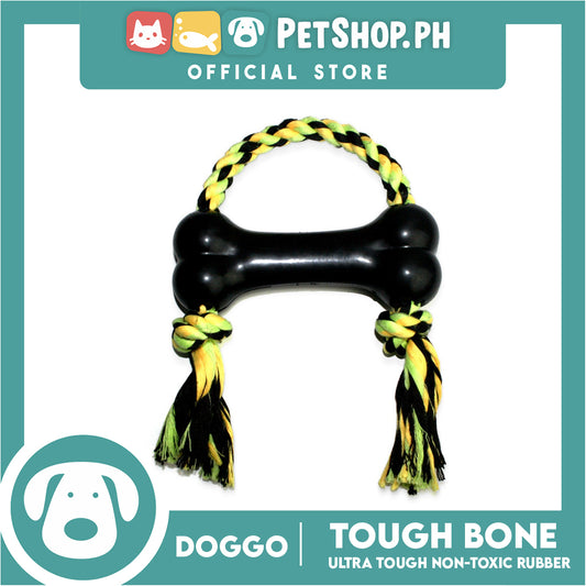 Doggo Tough Big Bone Design 7 inches Length (Black) Thick Rubber Dog Toy