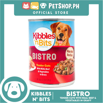 Kibbles n Bits Tender Cuts with Real Beef & Vegetables in Gravy 374g