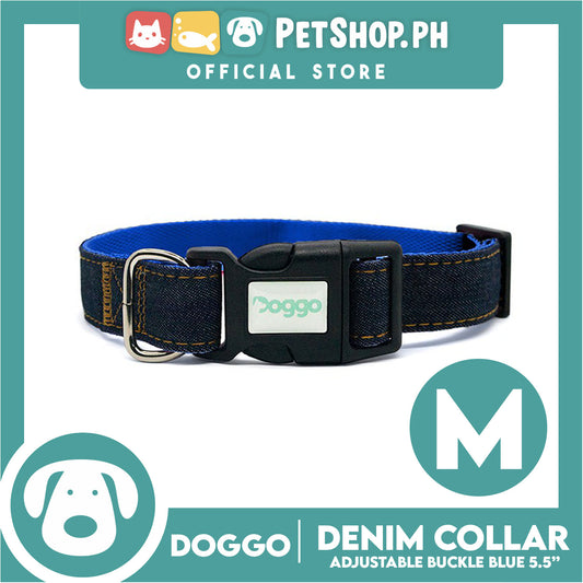 Doggo Collar Denim Design Medium (Blue) Perfect Collar for Your Dog