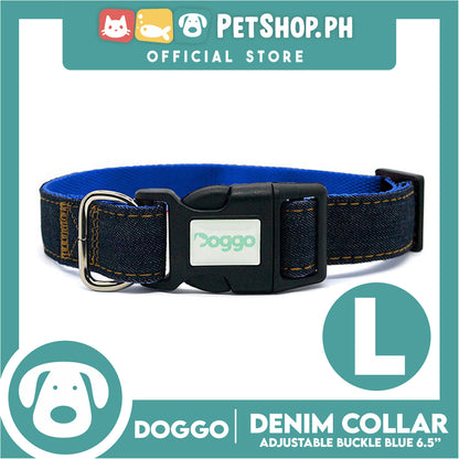 Doggo Collar Denim Design Large (Blue) Perfect Collar for Your Dog