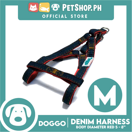 Doggo Denim Harness Medium Size (Red) Harness for Dog