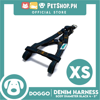 Doggo Denim Harness Extra Small Size (Black) Harness for Dog