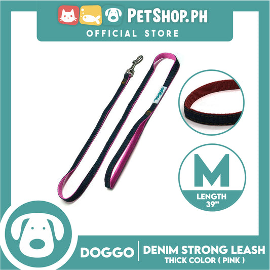 Doggo Strong Leash Denim Design Medium (Pink) Leash for Your Dog