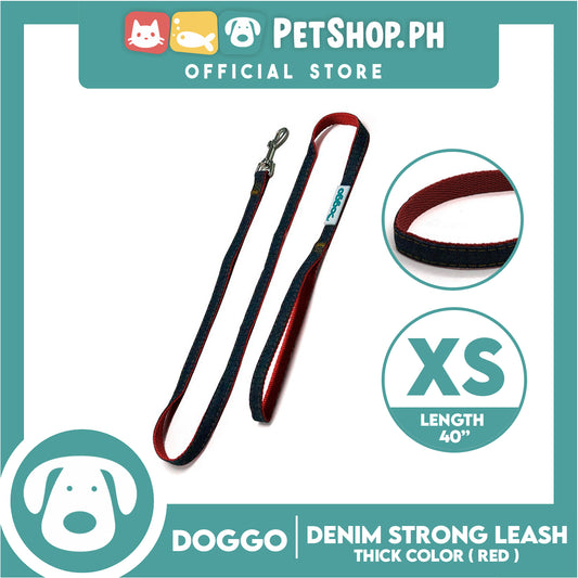 Doggo Strong Leash Denim Design Extra Small (Red) Leash for Your Dog