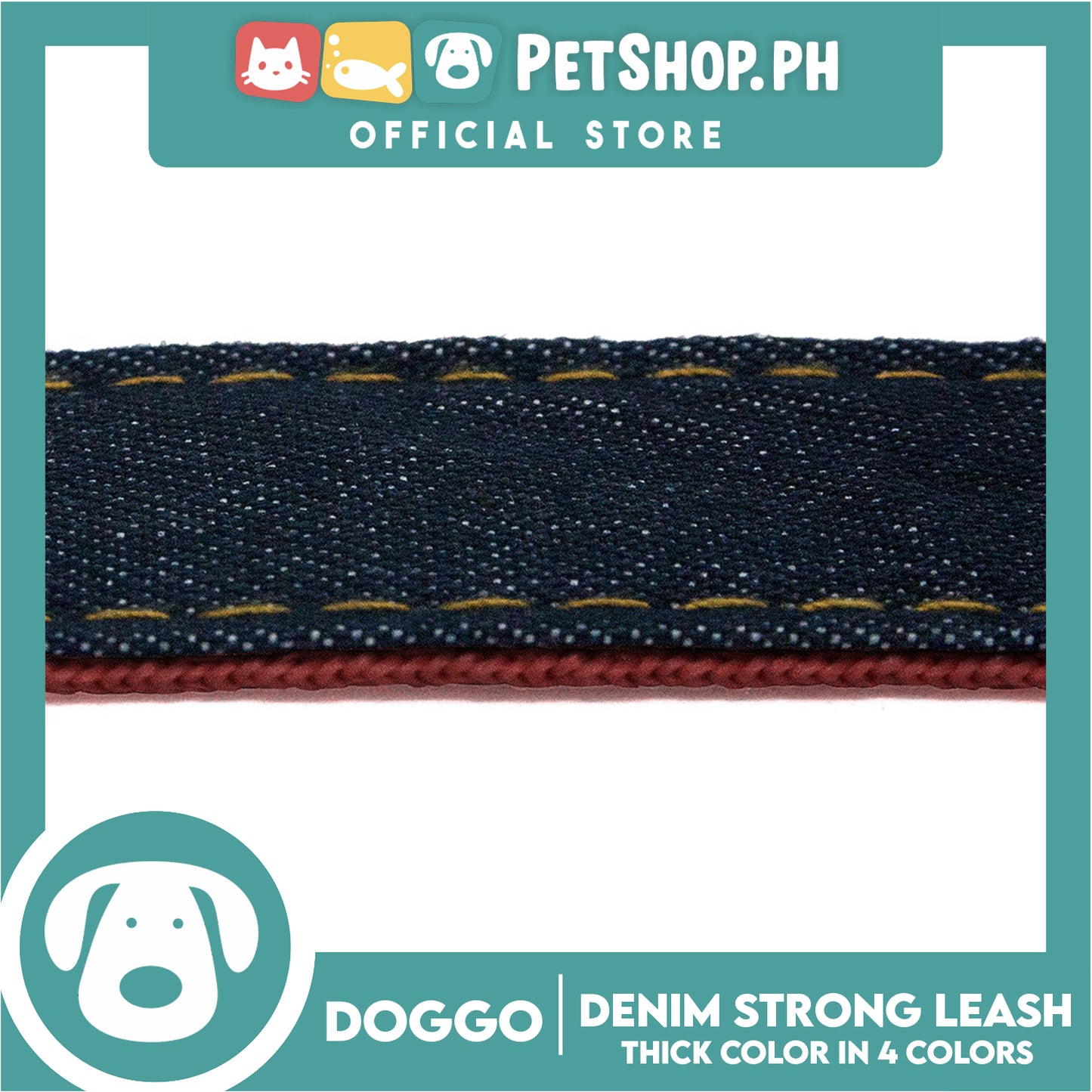 Doggo Strong Leash Denim Design Medium (Black) Leash for Your Dog