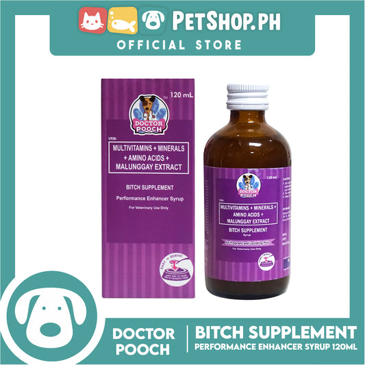 Doctor Pooch Bitch Supplement, Multivitamins Mineral Amino Acids And Malunggay Extract 120ml