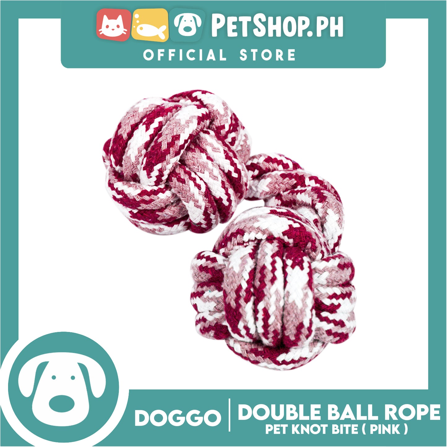 Doggo Double Ball (Pink) Perfect Toy for Dog