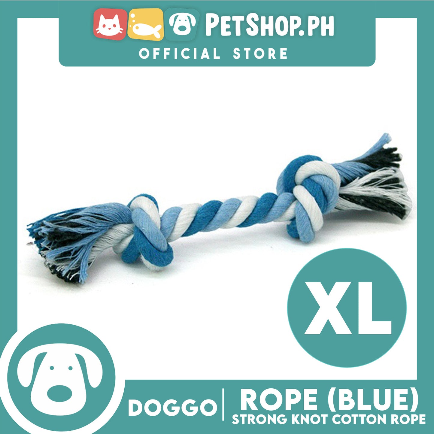 Doggo Rope Thick Fiber 13' ' Extra Large Size (Blue) Perfect Toy for Dog