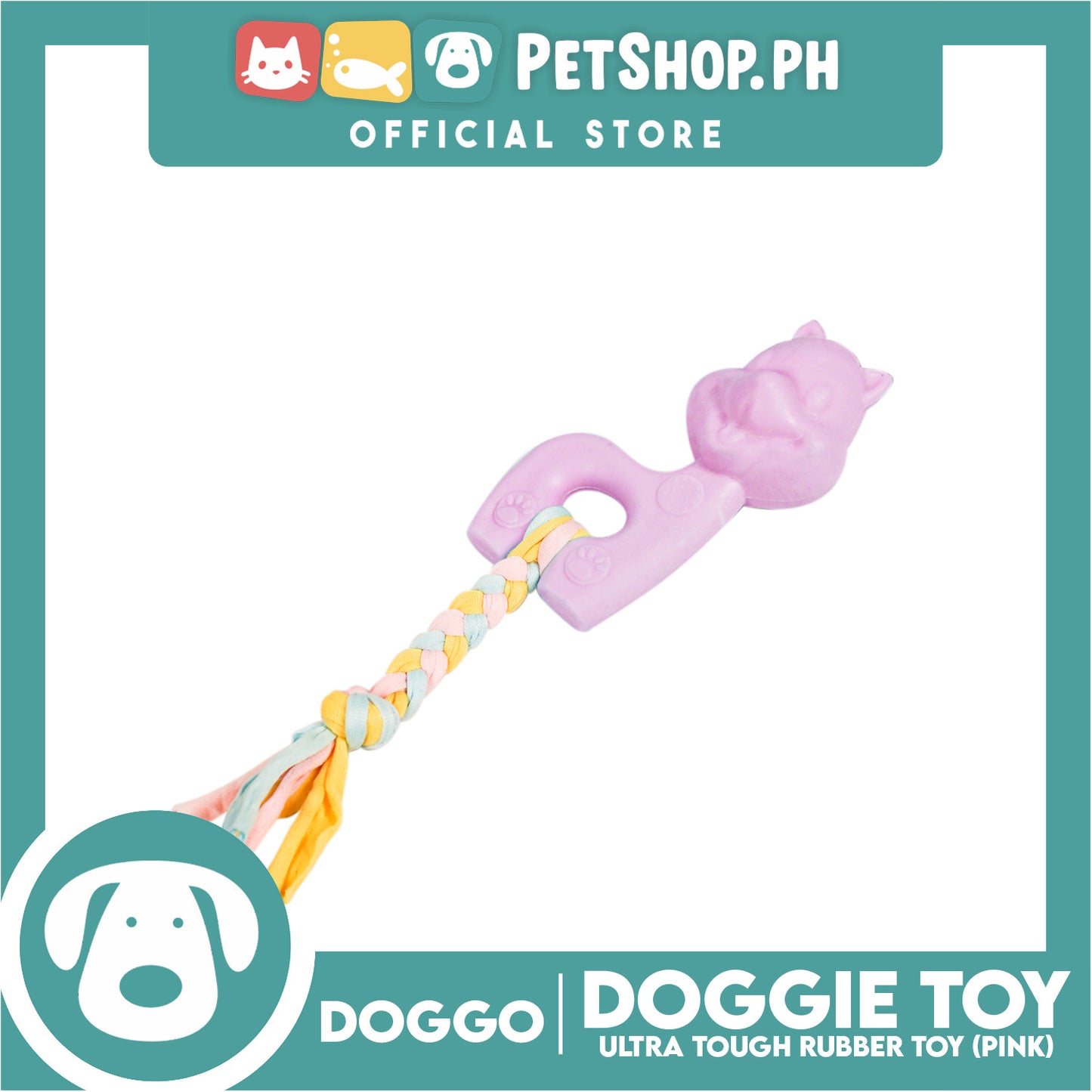 Doggo Doggie (Pink) Ultra Tough Rubber Pet Toy