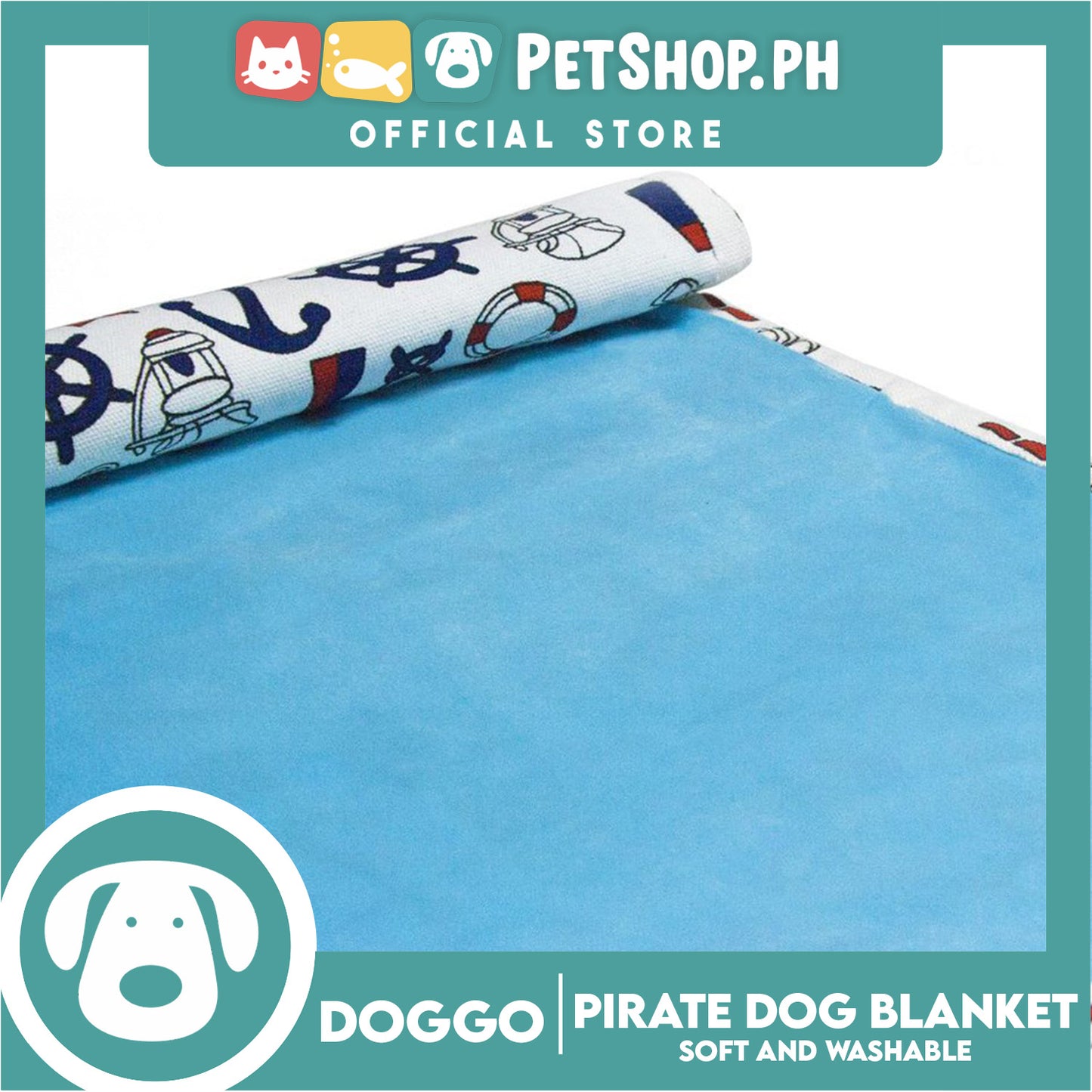 Doggo Blanket Pirate Design (Medium) Soft And Washable Blanket for Dogs