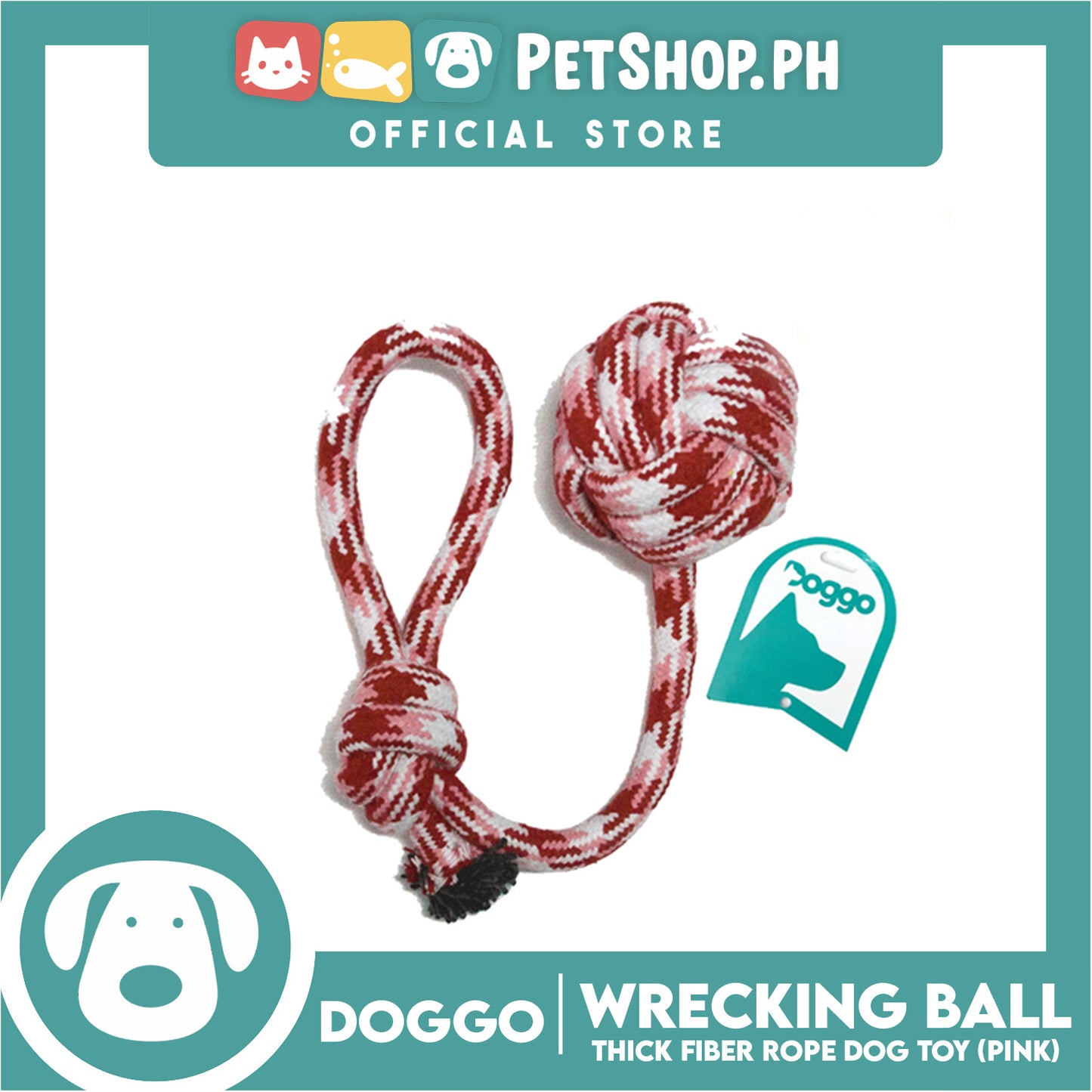 Doggo Wrecking Ball Small Size (Pink) Ultra Fiber Dog Toy