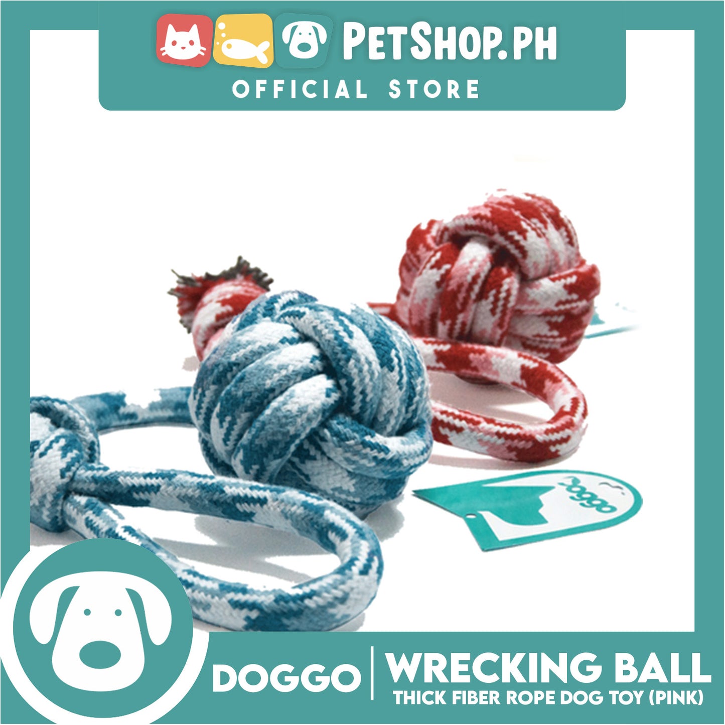 Doggo Wrecking Ball Small Size (Pink) Ultra Fiber Dog Toy