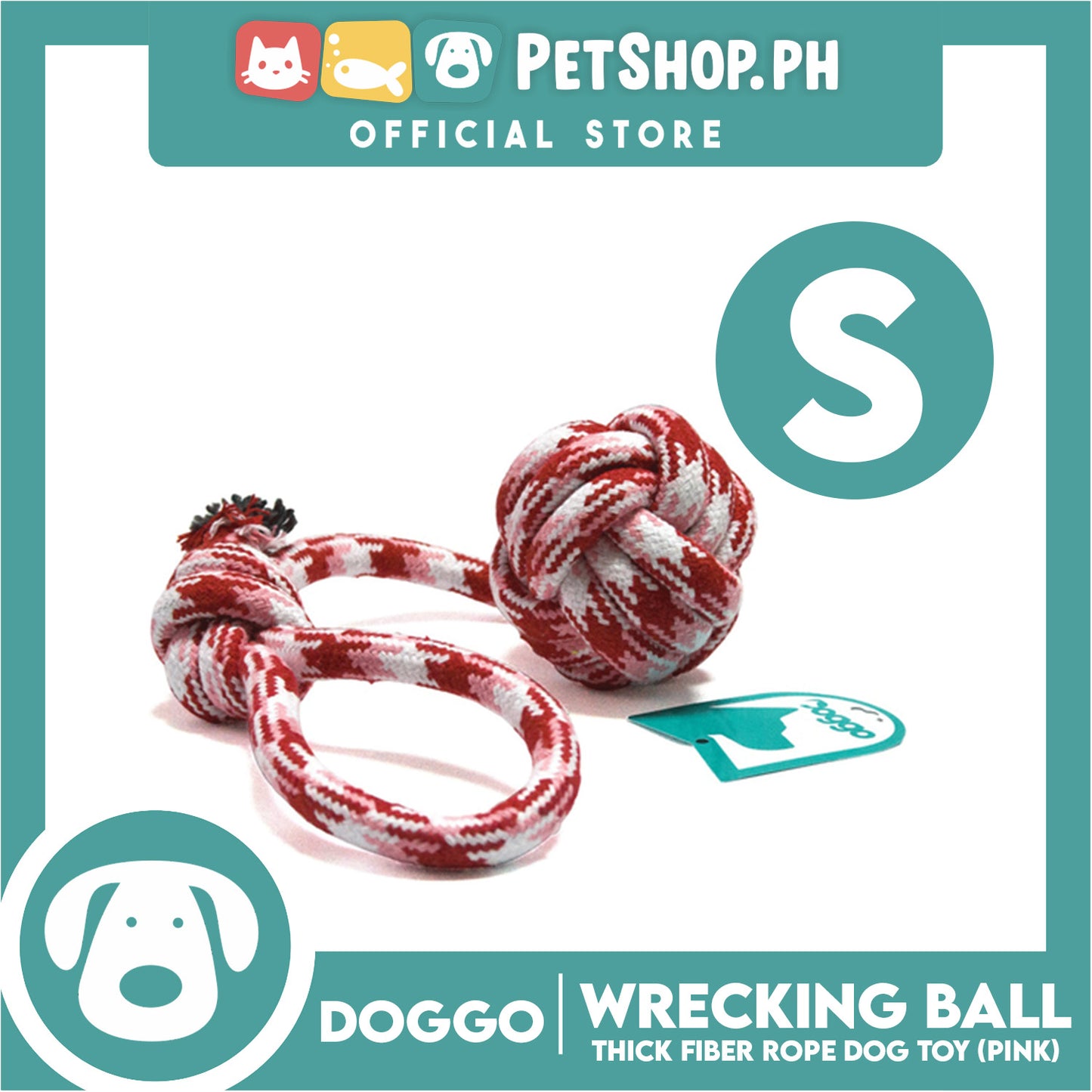 Doggo Wrecking Ball Small Size (Pink) Ultra Fiber Dog Toy