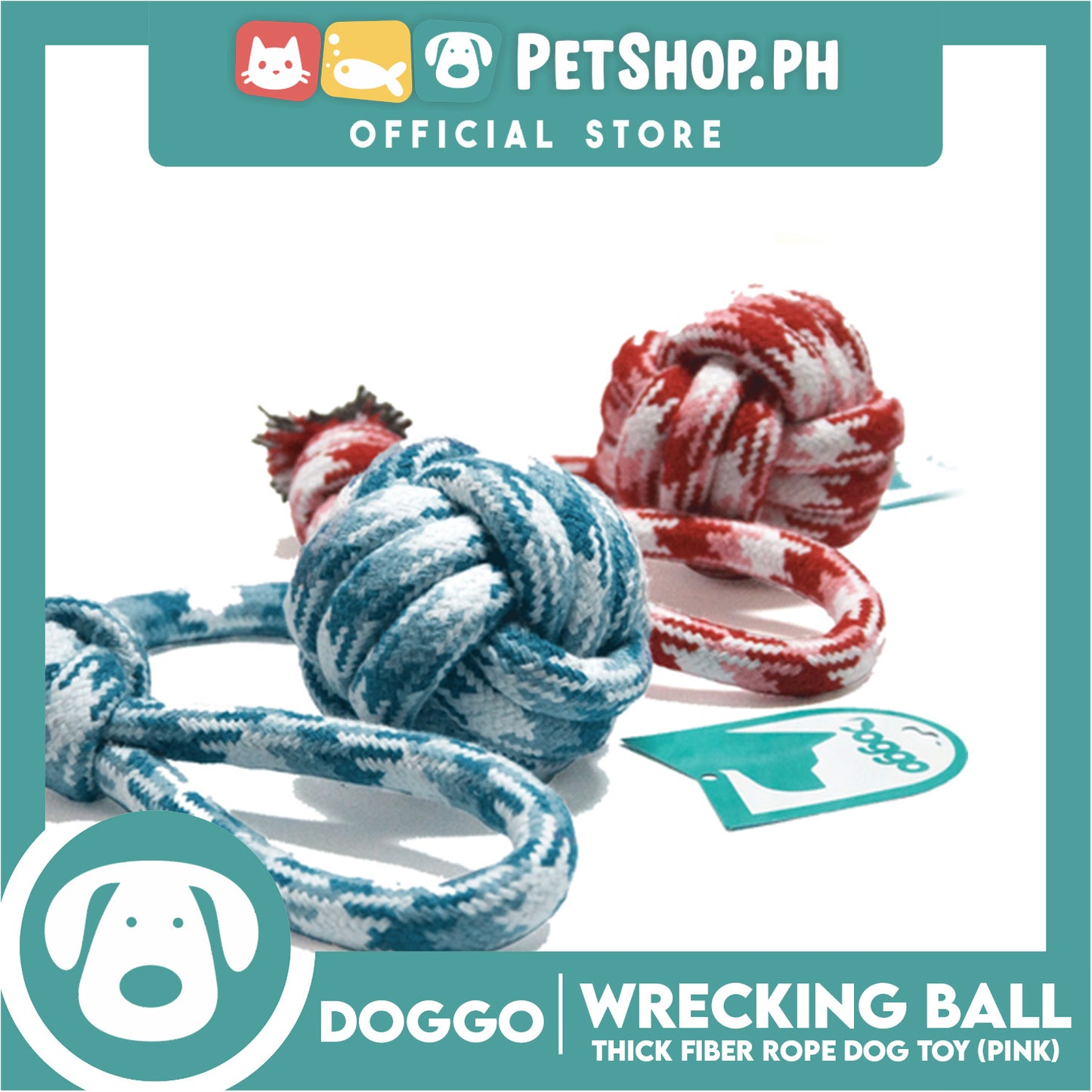 Doggo Wrecking Ball Large Size (Pink) Ultra Fiber Dog Toy