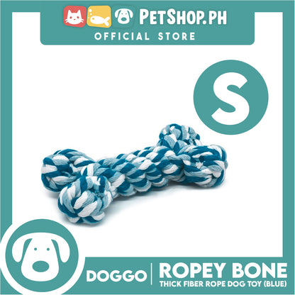 Doggo Ropey Bone Blue Color (Small) Thick Fiber Braided Bone Dog Toy