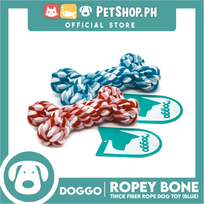 Doggo Ropey Bone Blue Color (Small) Thick Fiber Braided Bone Dog Toy