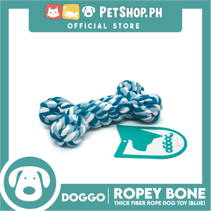 Doggo Ropey Bone Blue Color (Small) Thick Fiber Braided Bone Dog Toy
