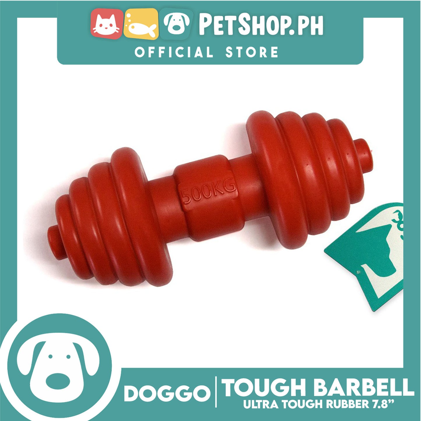 Doggo Tough Barbell Design (Red) Dog Toy Pet Toy for Adult