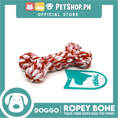 Doggo Ropey Bone Pink Color (Small) Thick Fiber Braided Bone Dog Toy