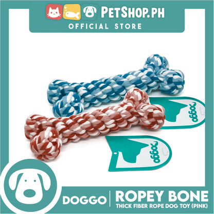 Doggo Ropey Bone Pink Color (Large) Thick Fiber Braided Bone Dog Toy