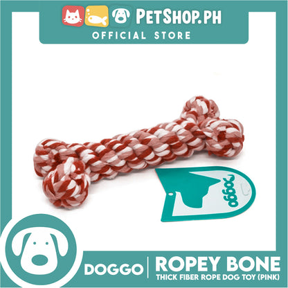 Doggo Ropey Bone Pink Color (Large) Thick Fiber Braided Bone Dog Toy