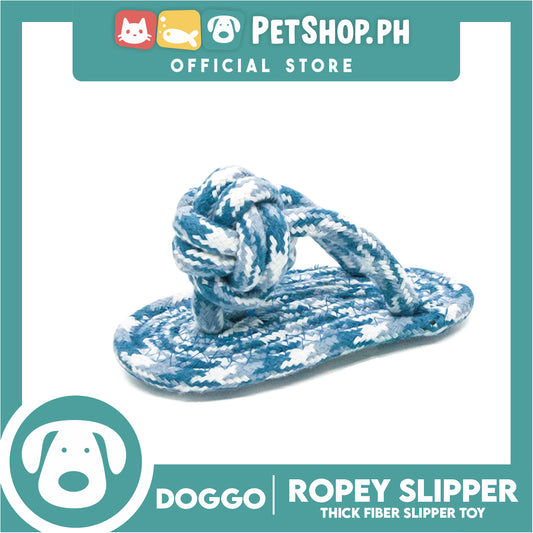 Doggo Ropey Slipper (Blue) Thick Fiber Slipper Dog Toy