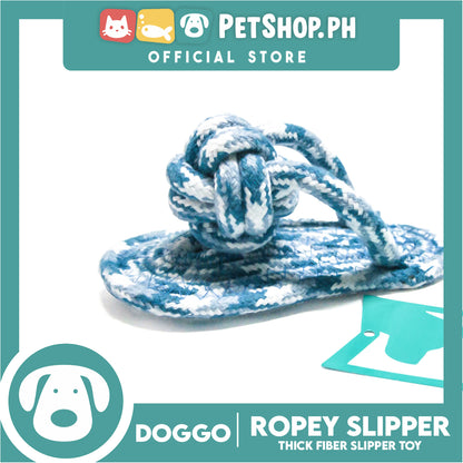 Doggo Ropey Slipper (Blue) Thick Fiber Slipper Dog Toy