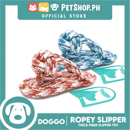 Doggo Ropey Slipper (Blue) Thick Fiber Slipper Dog Toy