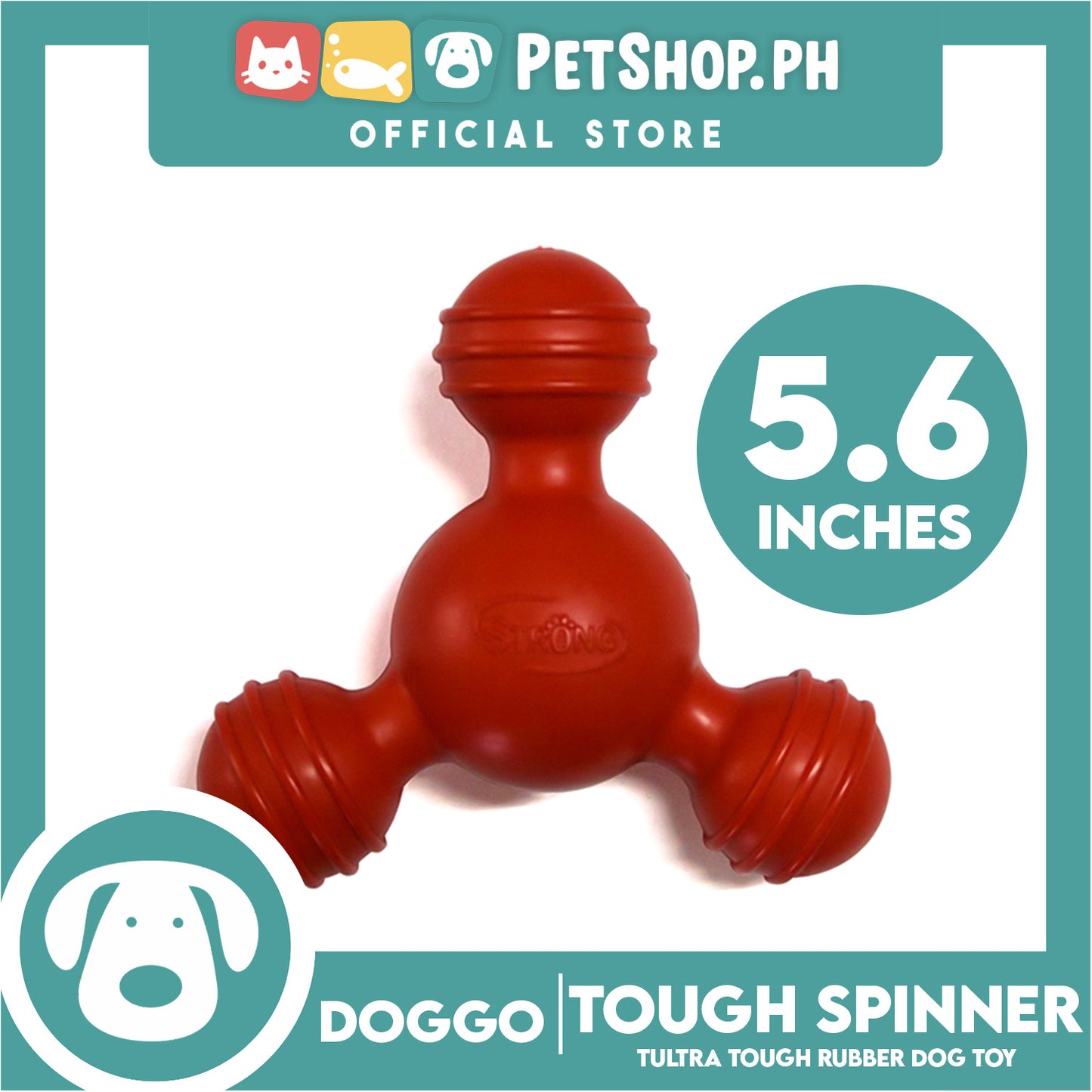 Doggo Tough Spinner Design (Red) Dog Toy Pet Toy for Adult