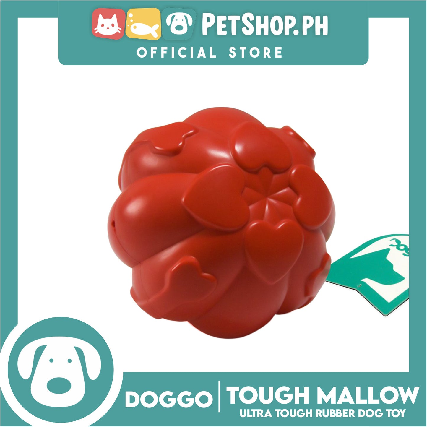 Doggo Tough Mallow Design (Red) Dog Toy Pet Toy for Adult