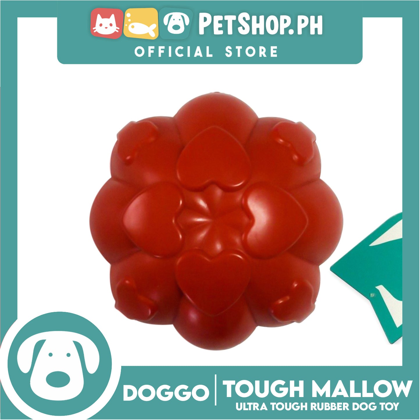 Doggo Tough Mallow Design (Red) Dog Toy Pet Toy for Adult
