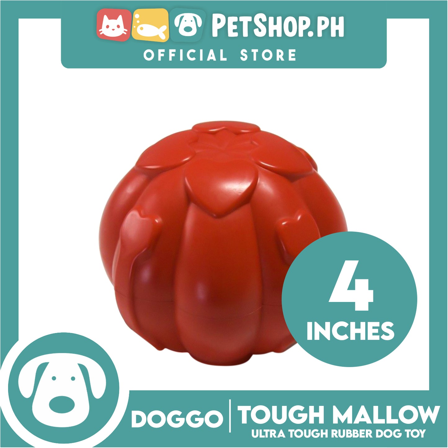 Doggo Tough Mallow Design (Red) Dog Toy Pet Toy for Adult