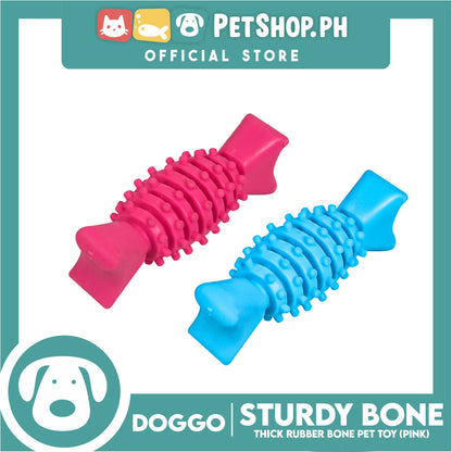 Doggo Sturdy Bone (Pink) Small Size Thick Rubber Material Pet Toy