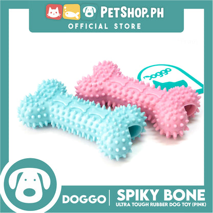 Doggo Spiky Bone (Pink) Ultra Tough Rubber Dog Toy