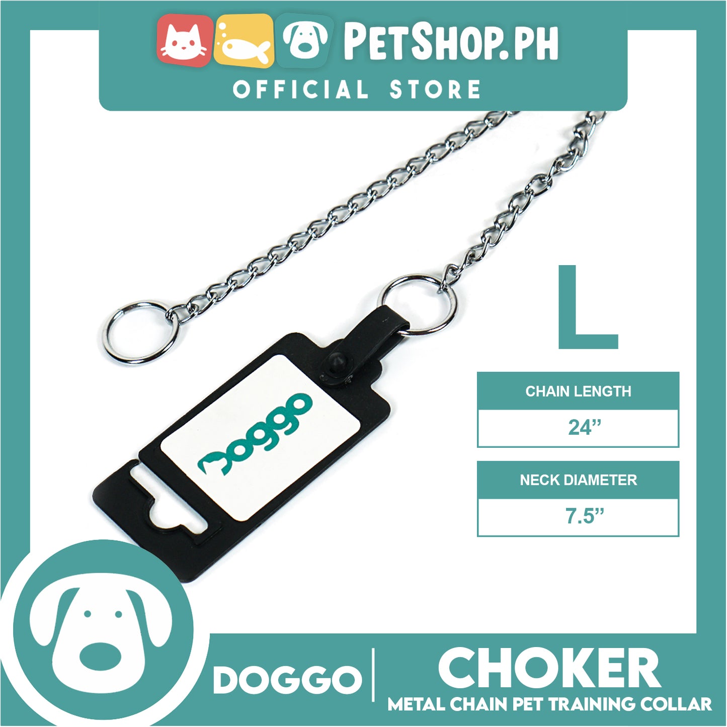 Doggo Choker (Large) Stainless Steel Metal Choker for Your Dog