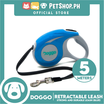 Doggo Retractable Leash 5M (Blue) Strong And Durable, In Comfort And Control Running And Convenient