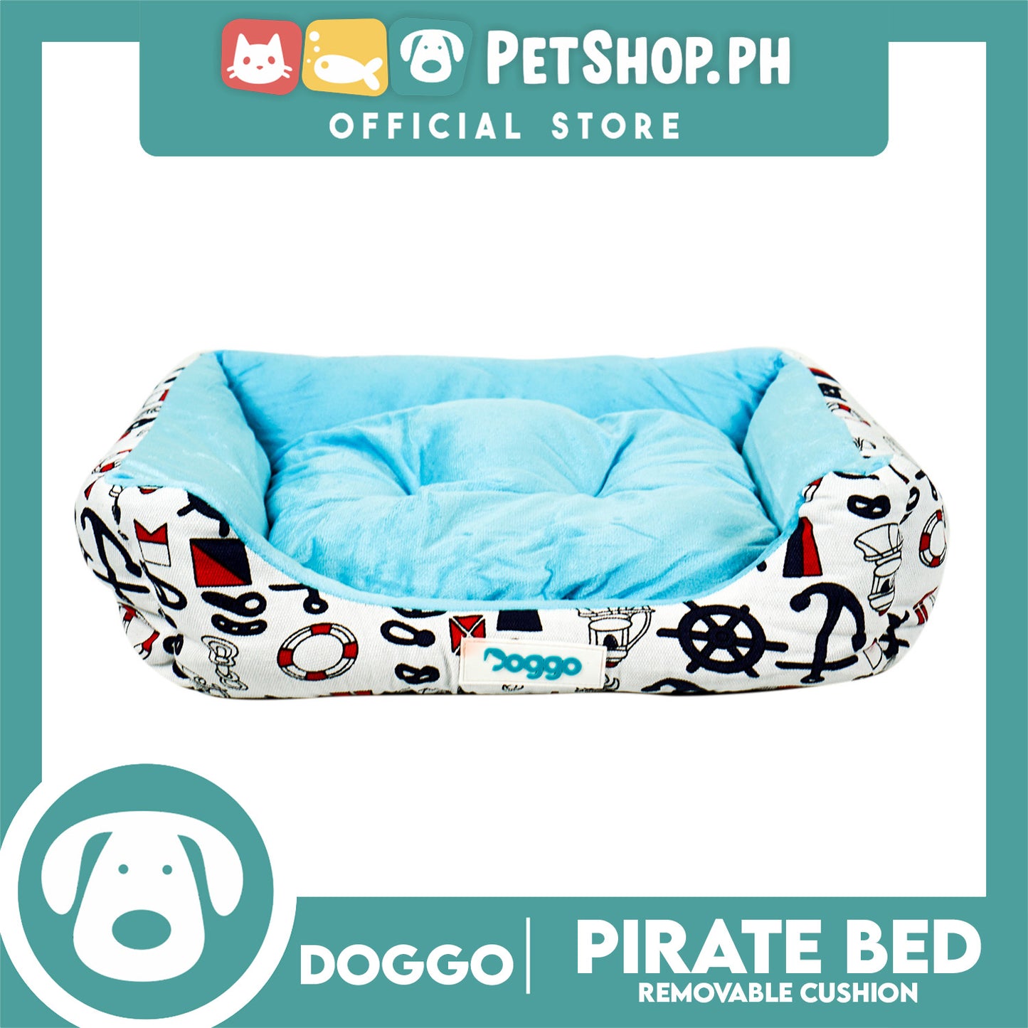 Doggo Pirate Bed (Medium) Pet Sleeping Bed Dog Bed Pirate Theme