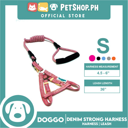 Doggo Atlanta Strong Harness and Leash Set Small Size (Pink)