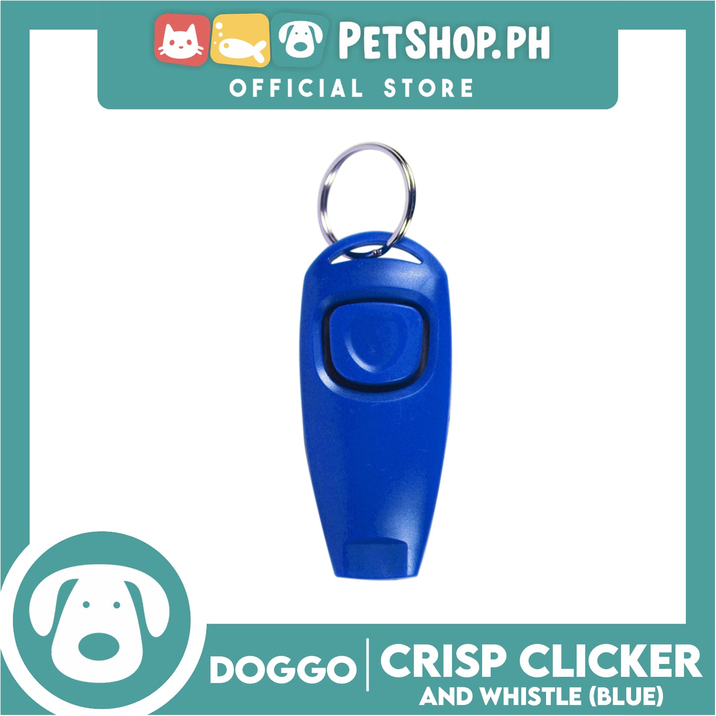 Doggo Crisp Clicker And Whistle (Blue) Sounds To Get Your Dog's Attention