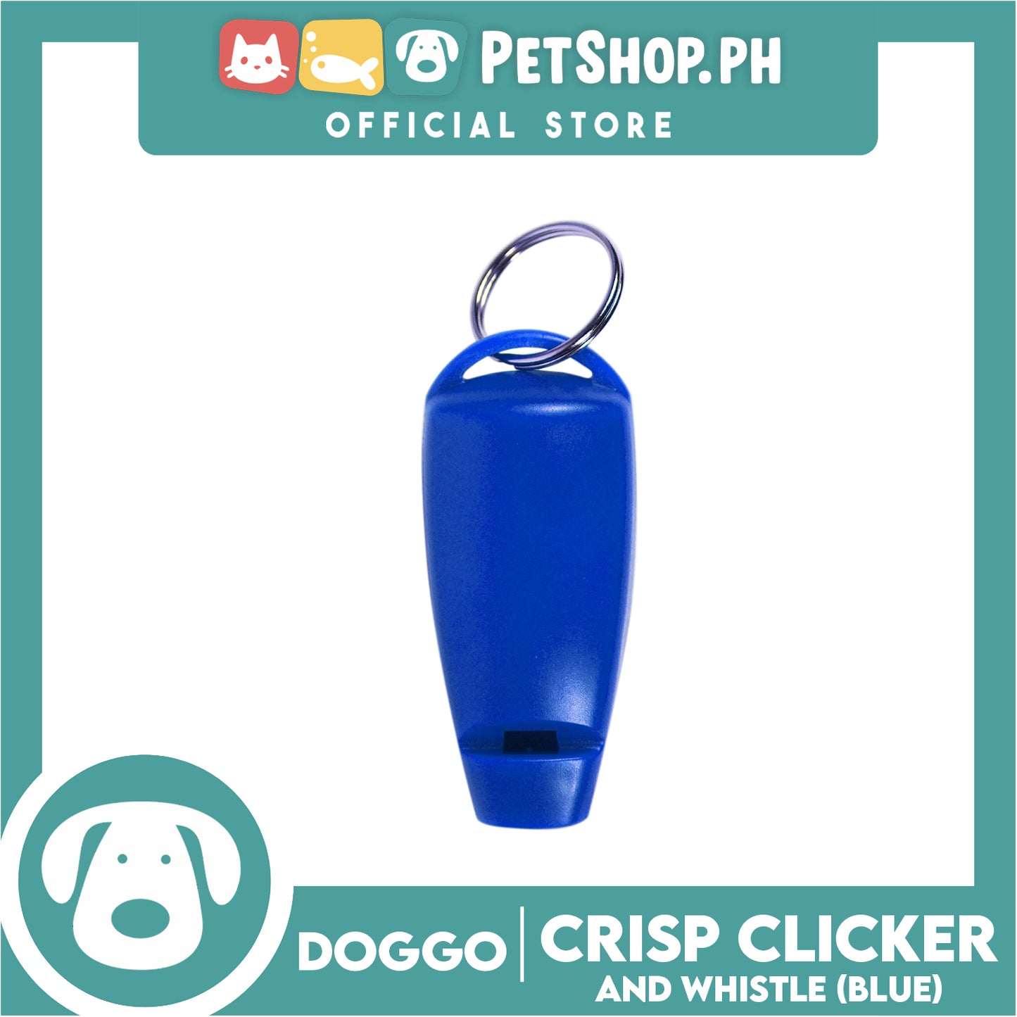 Doggo Crisp Clicker And Whistle (Blue) Sounds To Get Your Dog's Attention