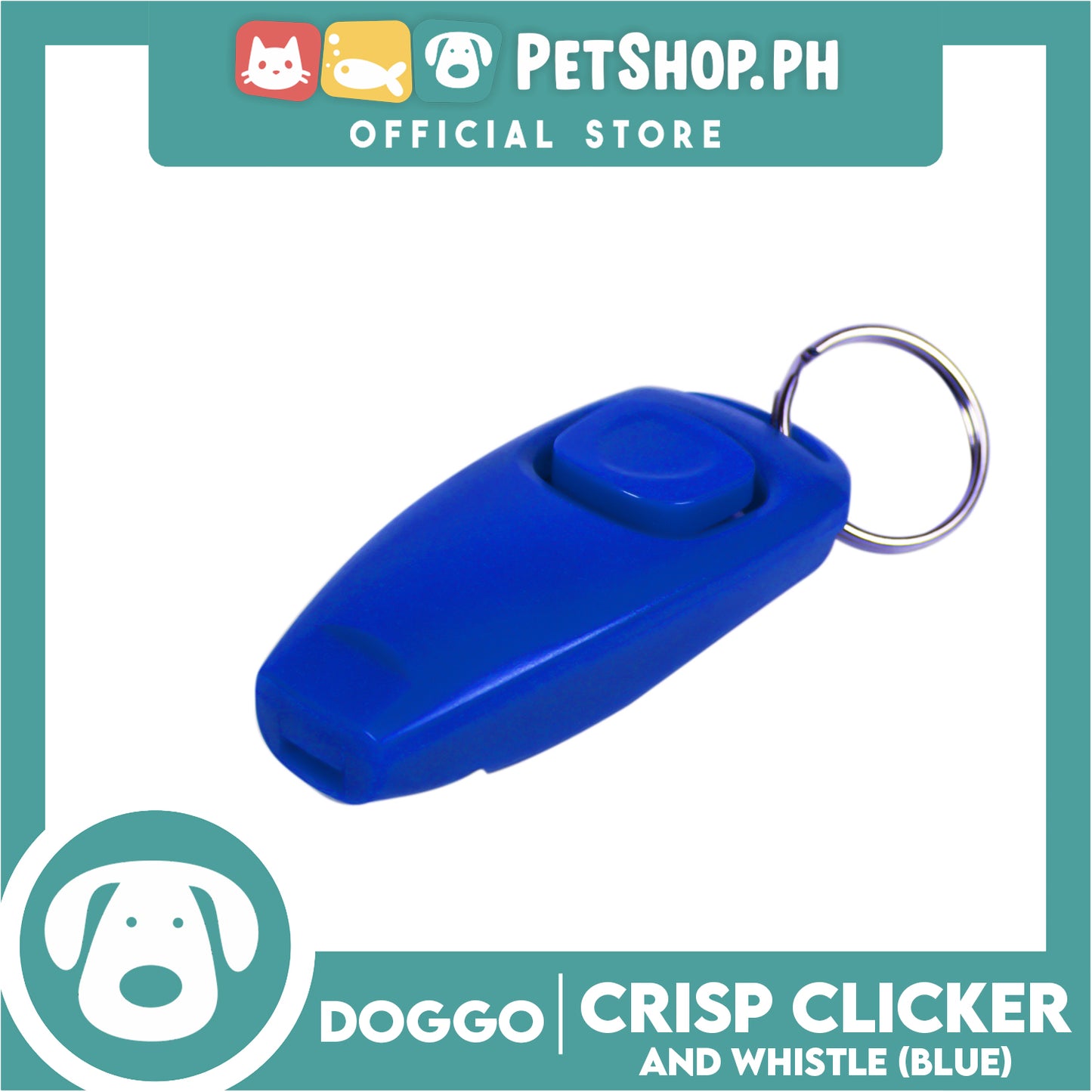 Doggo Crisp Clicker And Whistle (Blue) Sounds To Get Your Dog's Attention