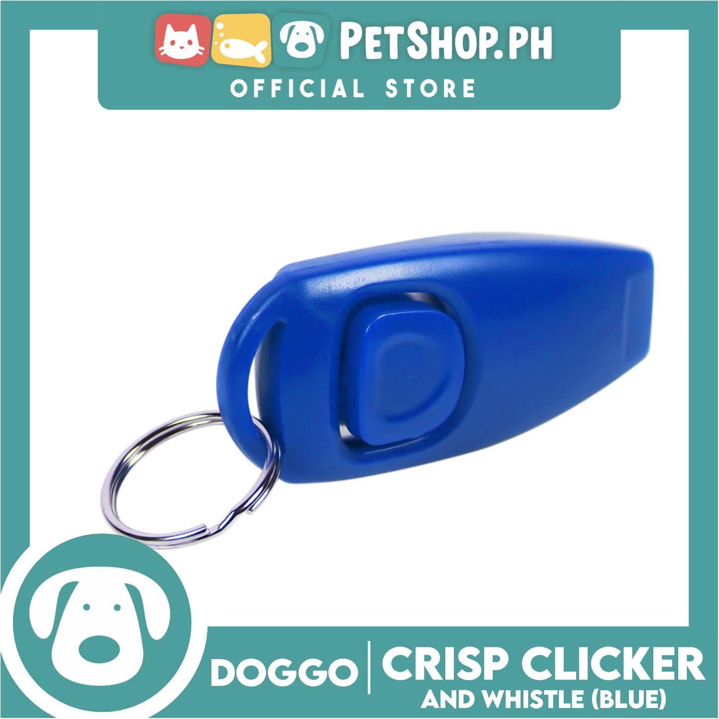 Doggo Crisp Clicker And Whistle (Blue) Sounds To Get Your Dog's Attention