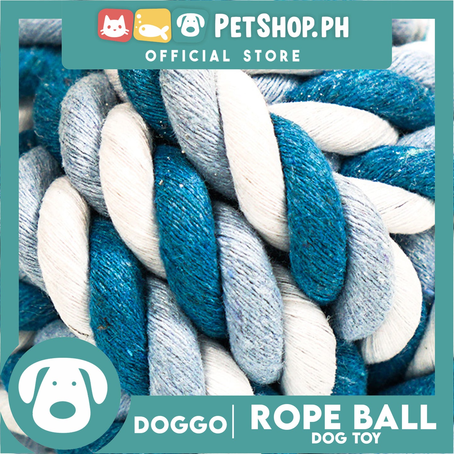 Doggo Rope Ball Small Size (Blue) Perfect Toy for Dog