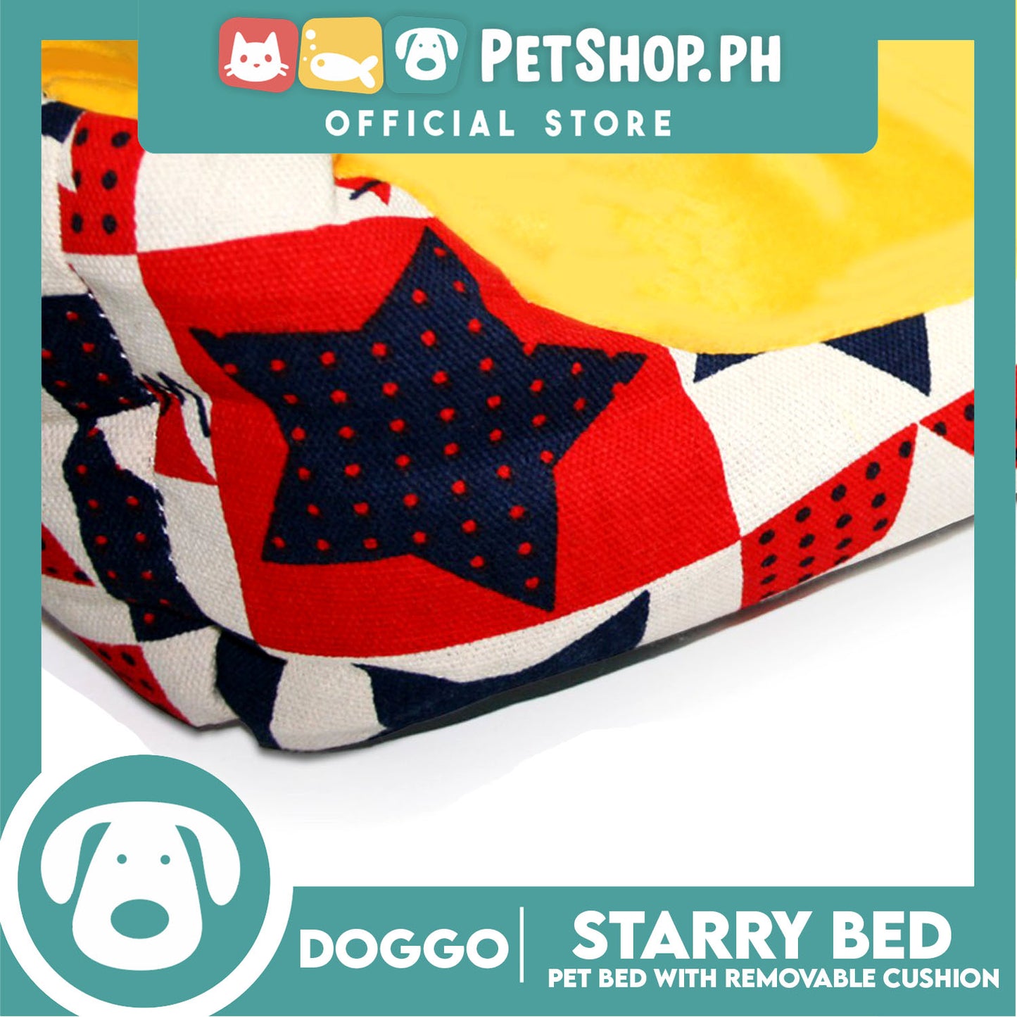 Doggo Starry Bed (Small) Removable Cushion Dog Bed