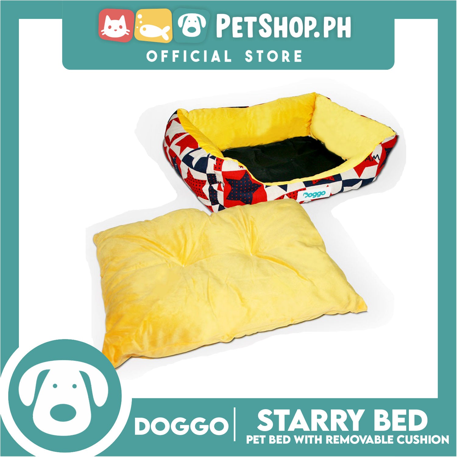 Dog bed outlet with removable cushion