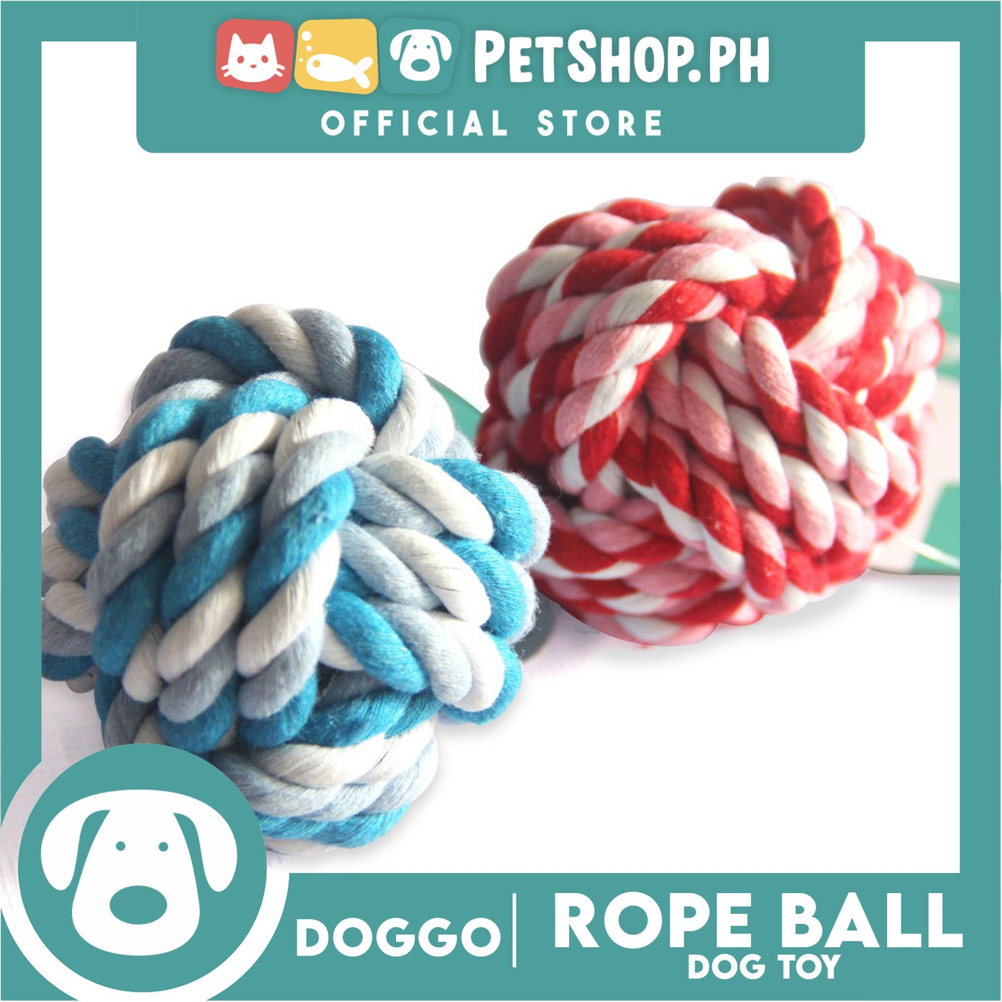 Doggo Rope Ball Small Size (Pink) Perfect Toy for Dog