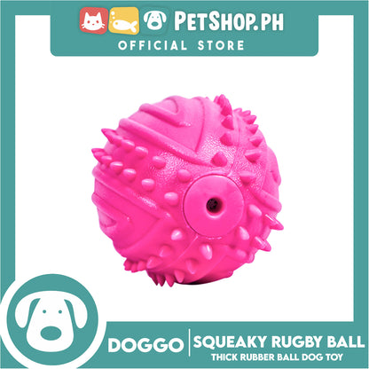 Doggo Squeaky Rugby (Pink) Thick Fiber Rubber Material Pet Toy