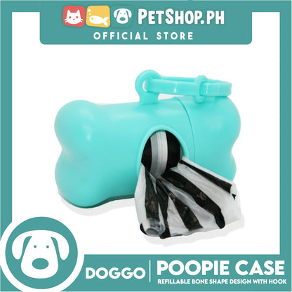 Doggo Poopie Case With Portable Hook (Mint Green) Pet Poo Plastic Storage